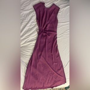 Long purple satin dress